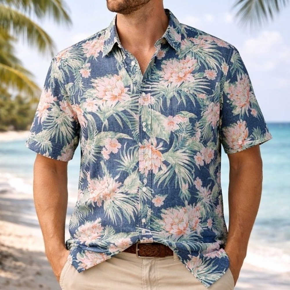 2/$30 Chubbies‎ Shirt Men XXL Hawaiian Floral Print Vacation Beach Party Resort